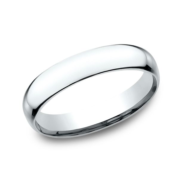14k White Gold 4mm Comfort Fit Plain Wedding Band | REEDS Jewelers