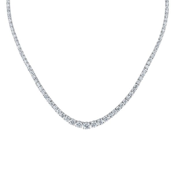 15ctw Lab Grown Diamond White Gold Tennis Necklace REEDS Jewelers