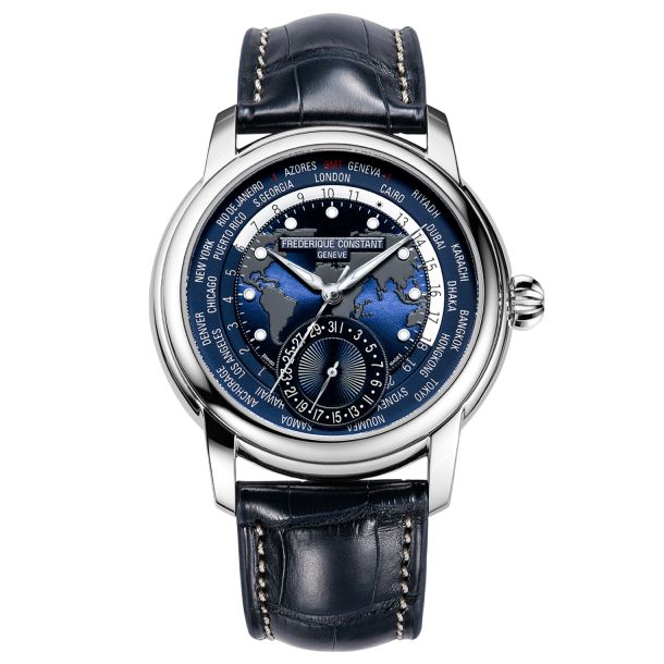 Frederique Constant World Timer Manufacture Navy Blue Dial Navy