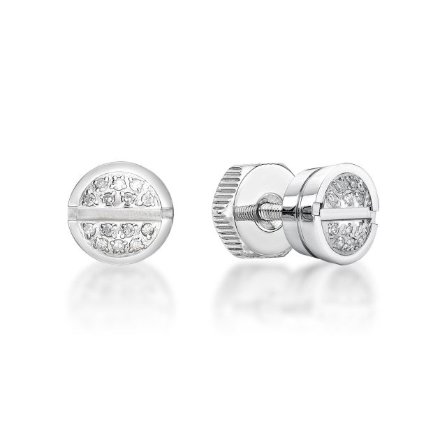 1 15ctw Round Diamond Stainless Steel Stud Earrings Men s REEDS Jewelers