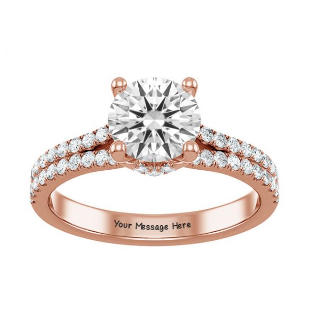 1 1 2ctw Round Diamond Rose Gold Engagement Ring Custom Made