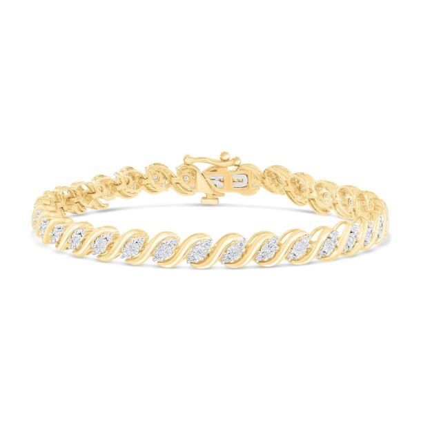 1 2ctw Diamond S Link Yellow Gold Tennis Bracelet