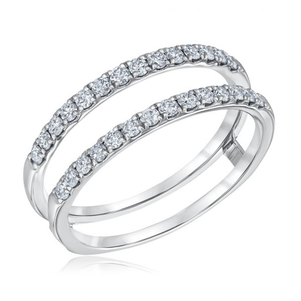 1 2ctw Round Diamond White Gold Ring Wrap Embrace Collection