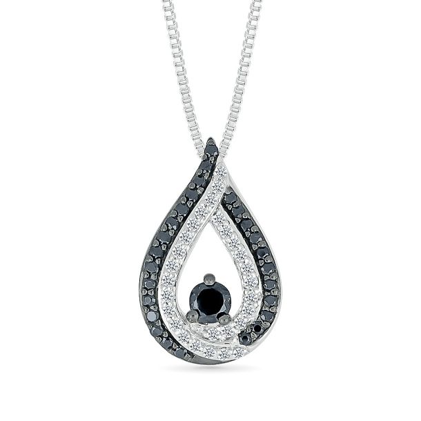 Black diamond sales teardrop necklace