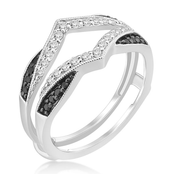 1/3ctw Diamond White Gold Ring Guard