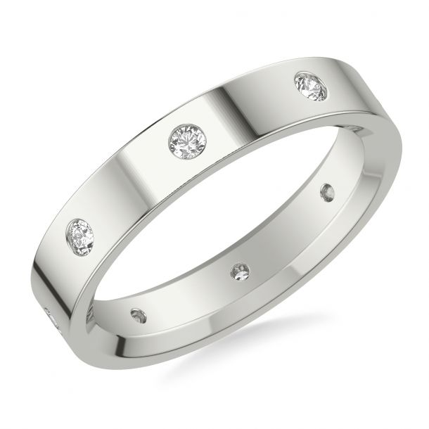 Wedding band cheap inset diamonds