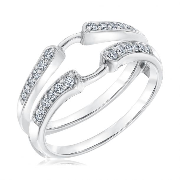 1/4ctw Round Diamond White Gold Ring Guard | Embrace Collection | REEDS ...