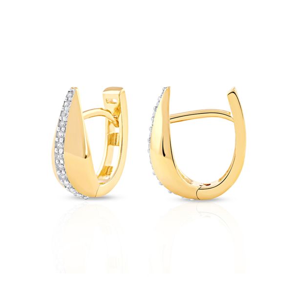 予約販売 1/6ctw Diamond Row Yellow Gold Hoop Earrings | REEDS Jewelers フォーマル・ドレス・スーツ