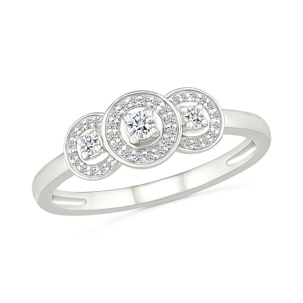 1 6ctw Diamond Three Stone White Gold Promise Ring Size 7