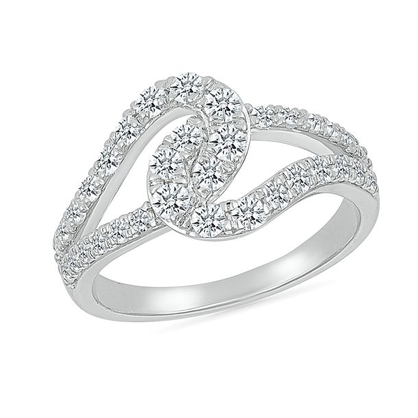 Ellaura Women's 1ctw Round Diamond Twist White Gold Ring Guard | Embrace Collection - Size 6.5