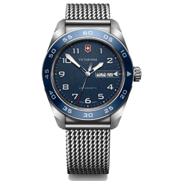 Victorinox Swiss Army Quartz Blue Dial Mesh Stainless Steel Watch