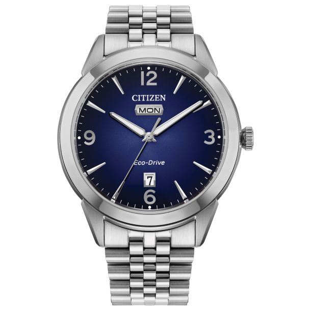Citizen Eco-Drive Rolan Blue Dial Stainless Steel Bracelet Watch