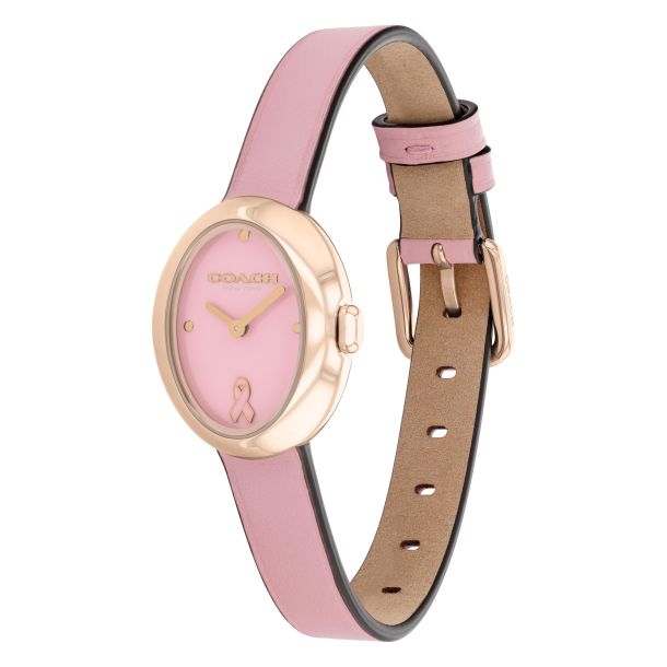 COACH Sammy Pink Ribbon Breast Cancer Awareness Leather Strap