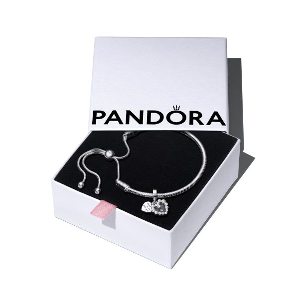 Final Sale - Pandora Sparkling Dangle Heart Bracelet Set | REEDS