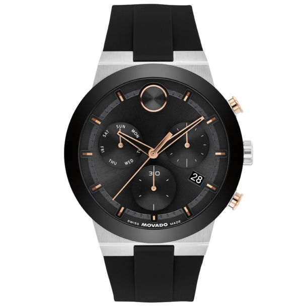 【送料無料キャンペーン】 Movado BOLD Watch Strap Silicone Black Dial Black Fusion パーツ