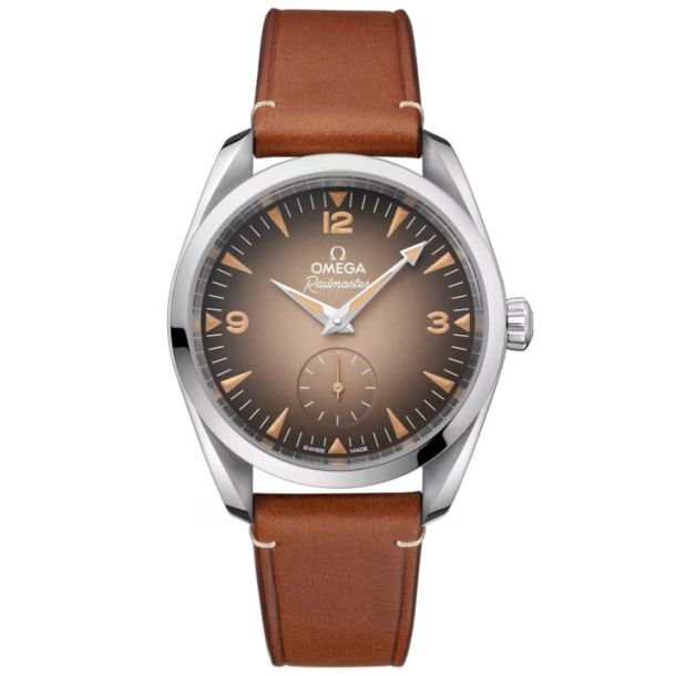 OMEGA Seamaster Railmaster Brown Dial Brown Leather Strap Watch