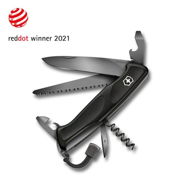 Victorinox Swiss Army Ranger 55 Grip Onyx Black Pocket Knife in