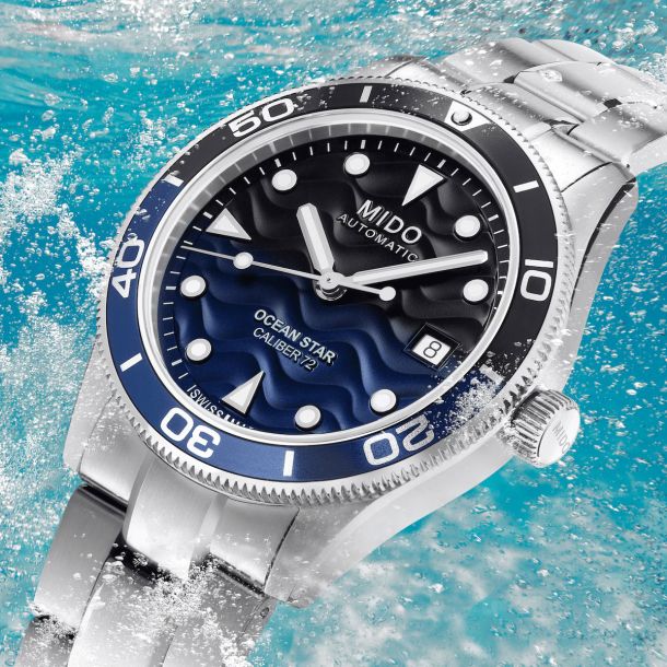MIDO Ocean Star 39 Blue Gradient Dial Stainless Steel Watch 39mm