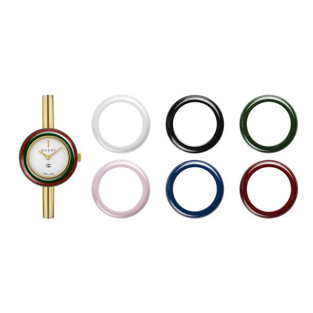 Ladies' Gucci Play White Dial Small Gold-Tone Stainless Steel