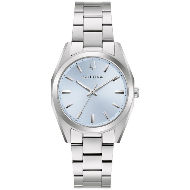 Bulova Surveyor Light Blue Dial Stainless Steel Watch 23mm