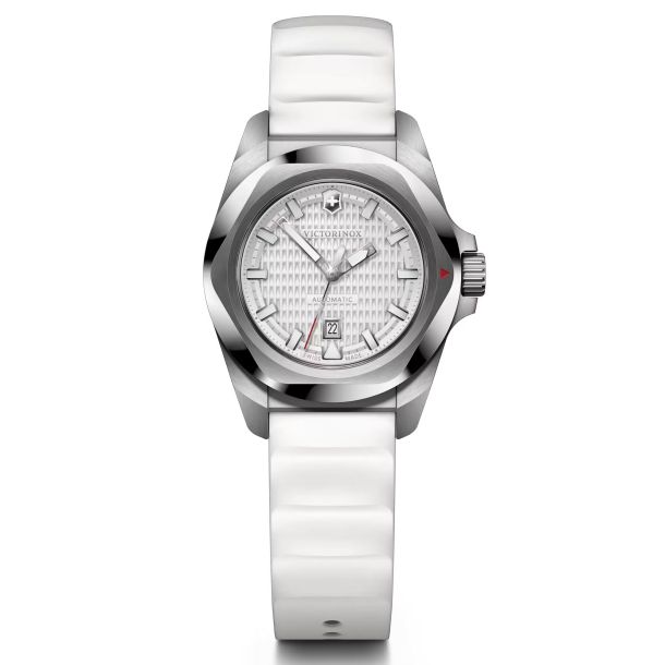 Victorinox I.N.O.X Small Automatic White Dial White Rubber Strap