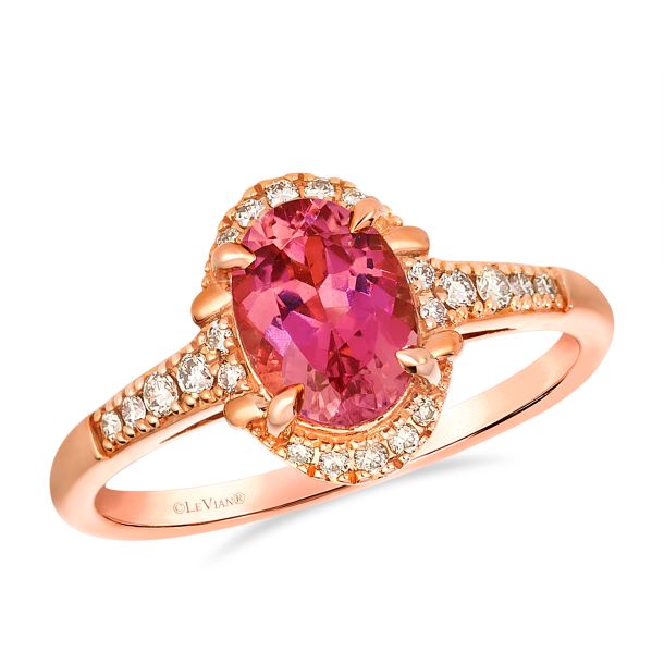 Le Vian® Passion Fruit Tourmaline™ 1/8ctw Nude Diamonds™ Oval Halo