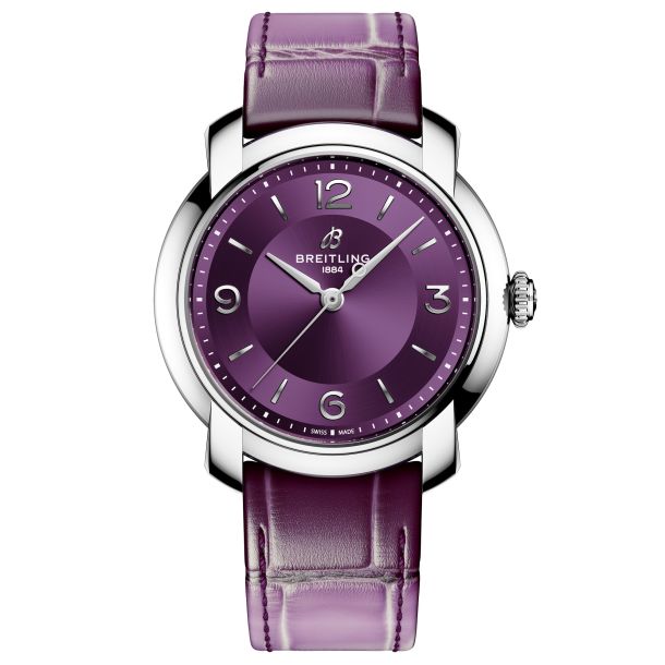 ウィンタードリーマー　【ジョンラッテンベリー】 Breitling Lady Premier Automatic 36 Aubergine Purple Dial Leather