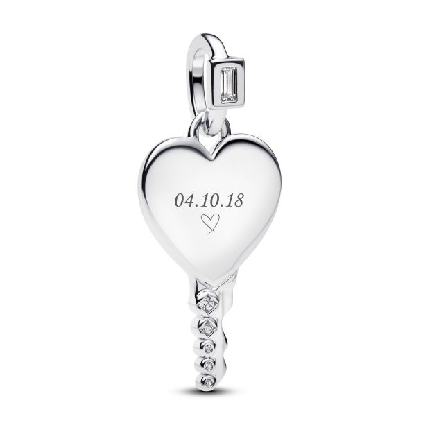 Pandora Engravable Heart Key Pendant | REEDS Jewelers