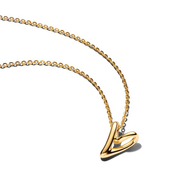 Pandora Organically Shaped Heart Small Gold-Plated Pendant