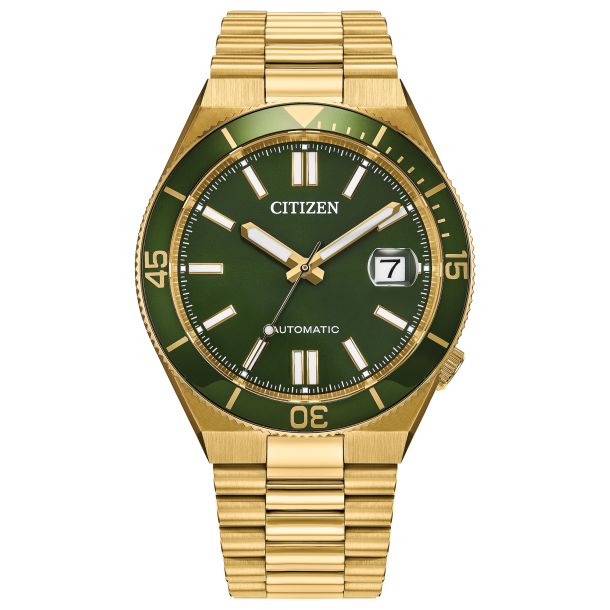 Citizen TSUYOSA Shore Automatic Green Dial Gold-Tone Watch 40mm