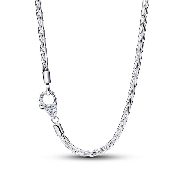 【PANDORA】 Pandora Pavé Clasp Foxtail Chain Charm Necklace | REEDS Jewelers