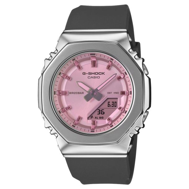Casio G-Shock Analog-Digital Pink Dial Resin Strap Watch