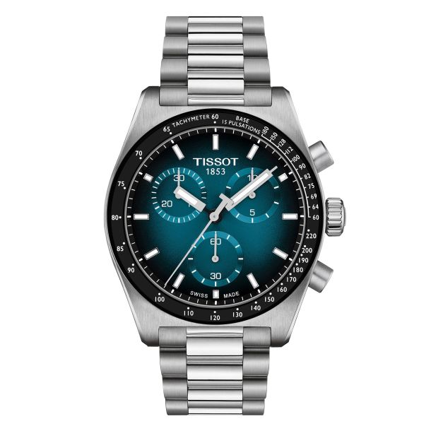 Tissot PR516 Chronograph Quartz Blue Gradient Dial Stainless Steel