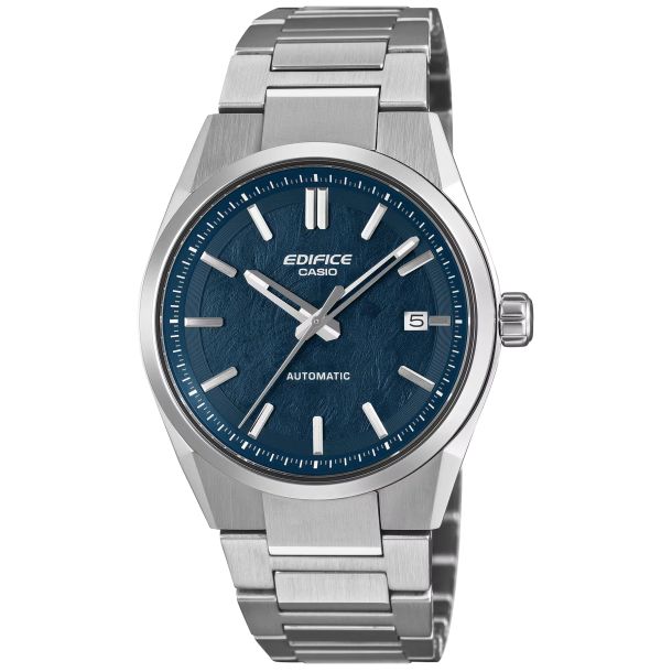 Casio Edifice Automatic Textured Blue Dial Stainless Steel Watch