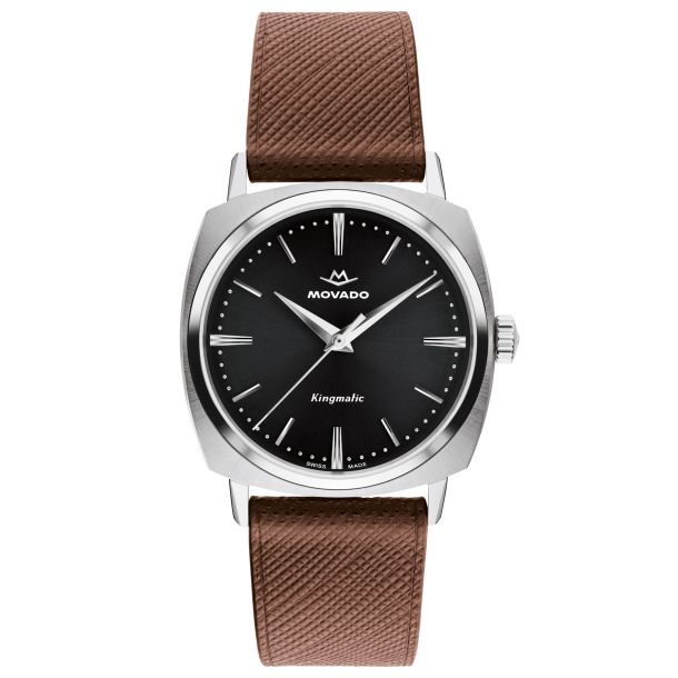 brown leather dress watch 38MM Men's Dress Watch | Orange Dial