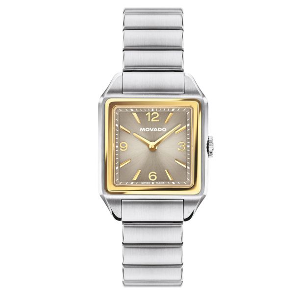 プラチナ MOVADO スモセコ 手巻 スイス製 腕時計　　 総重量:約9.08 Movado Heritage 1917 Taupe Dial Stainless Steel Watch 34x25mm