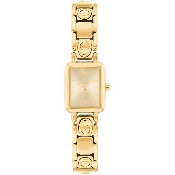 アパルトモン　MARA MCS GOLD BANGLE ２点セット COACH Mara Gold-Tone Stainless Steel Signature Bracelet Watch 15.5