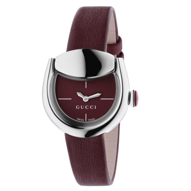 Gucci Horsebit Burgundy Dial Burgundy Leather Strap Watch 27mm
