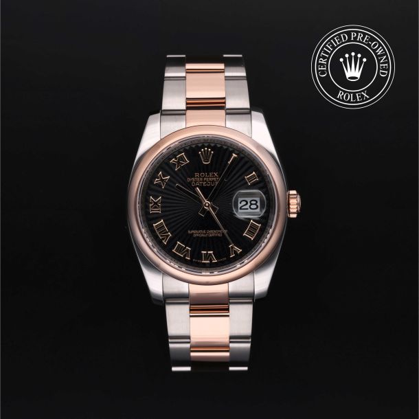 Rolex Certified Pre-Owned Datejust 36 Black Sunbeam Dial Watch 36mm - M116201-0006 1