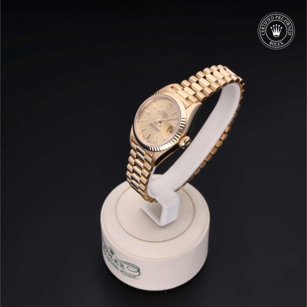 Rolex Certified Pre-Owned Oyster Perpetual Lady-Datejust 26 Champagne Dial Watch 26mm - 69178