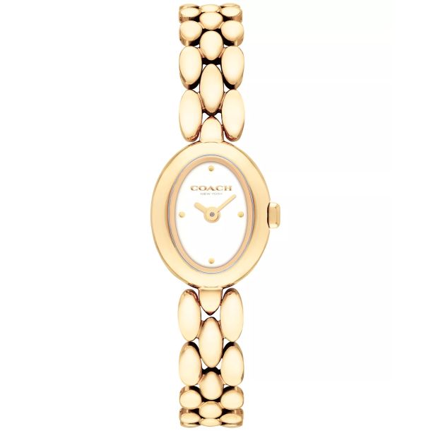 COACH Sammy Chalk White Dial Gold-Tone Bracelet Watch 18x23mm