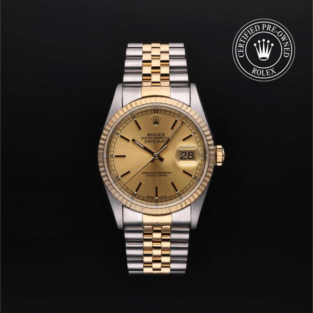 Rolex Certified Pre-Owned Oyster Perpetual Datejust 36 Champagne Dial Watch 36mm - 16233 1