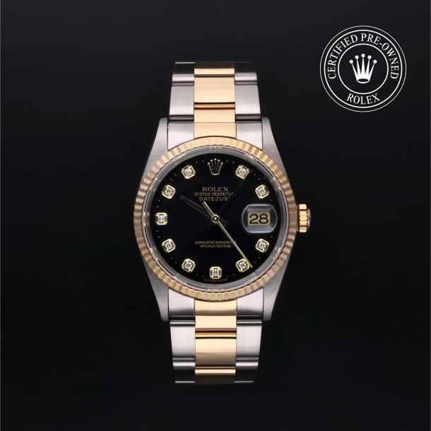Rolex Certified Pre-Owned Oyster Perpetual Datejust 36 Black Diamond Dial Watch 36mm - M16233-0064 1