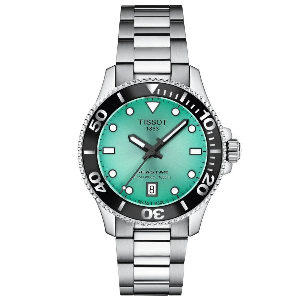 Tissot Seastar 1000 Quartz Turquoise Blue Dial Stainless Steel