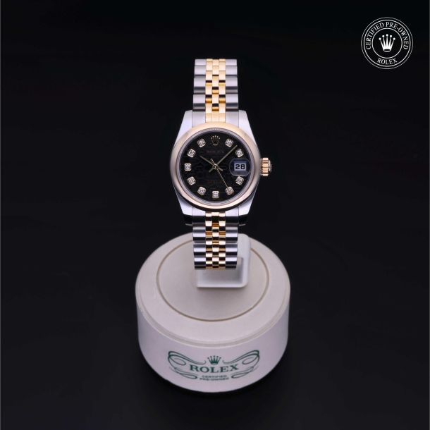 Rolex Certified Pre-Owned Lady-Datejust 26 Black Diamond Dial Watch 26mm - M179163-0102 2
