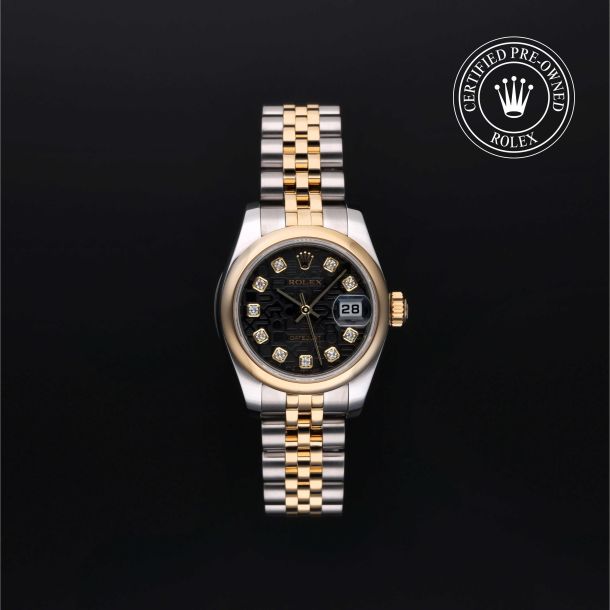 Rolex Certified Pre-Owned Lady-Datejust 26 Black Diamond Dial Watch 26mm - M179163-0102 1
