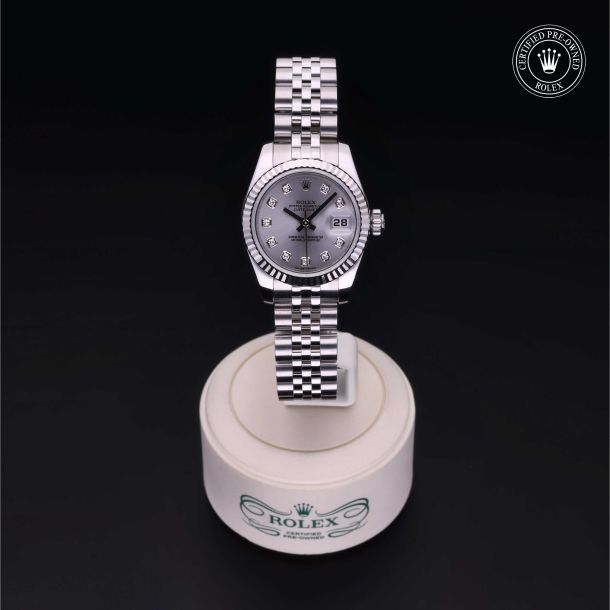 Rolex Certified Pre-Owned Lady-Datejust 26 Diamond Rhodium Dial Watch 26mm - M179174-0030 2