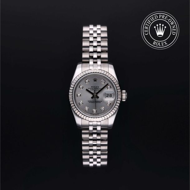 Rolex Certified Pre-Owned Lady-Datejust 26 Diamond Rhodium Dial Watch 26mm - M179174-0030 1