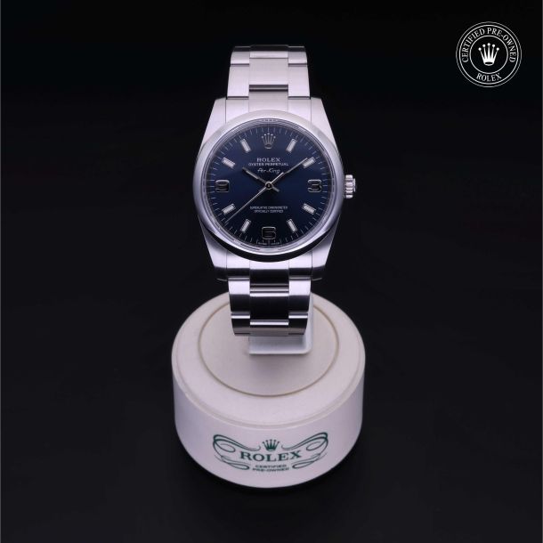Rolex Certified Pre-Owned Oyster Perpetual 34 Blue Dial Watch 34mm - M114200-0001 2