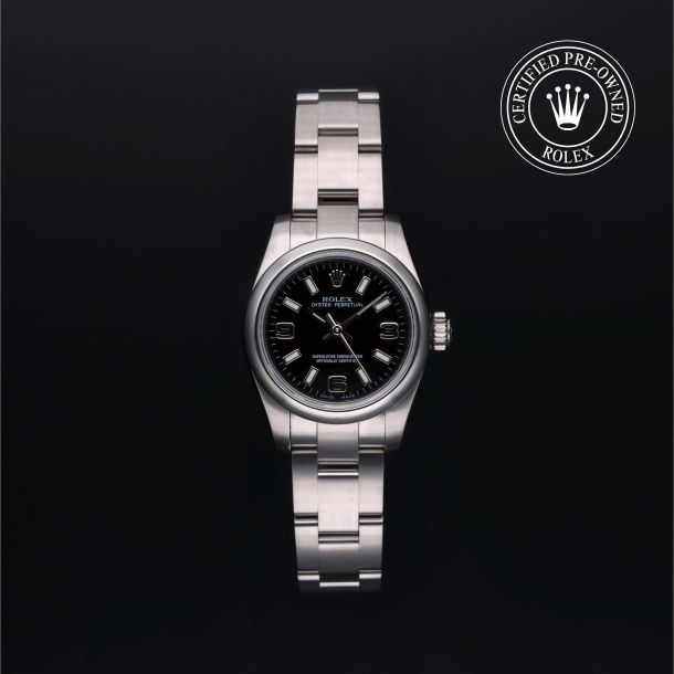 Rolex Certified Pre-Owned Oyster Perpetual 26 Black Dial Watch 26mm - M176200-0012 1